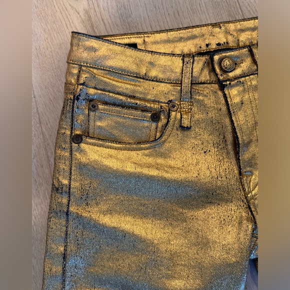 R13
Cropped metallic coated mid-rise straight-leg jeans. New without tags - Picture 4 of 15
